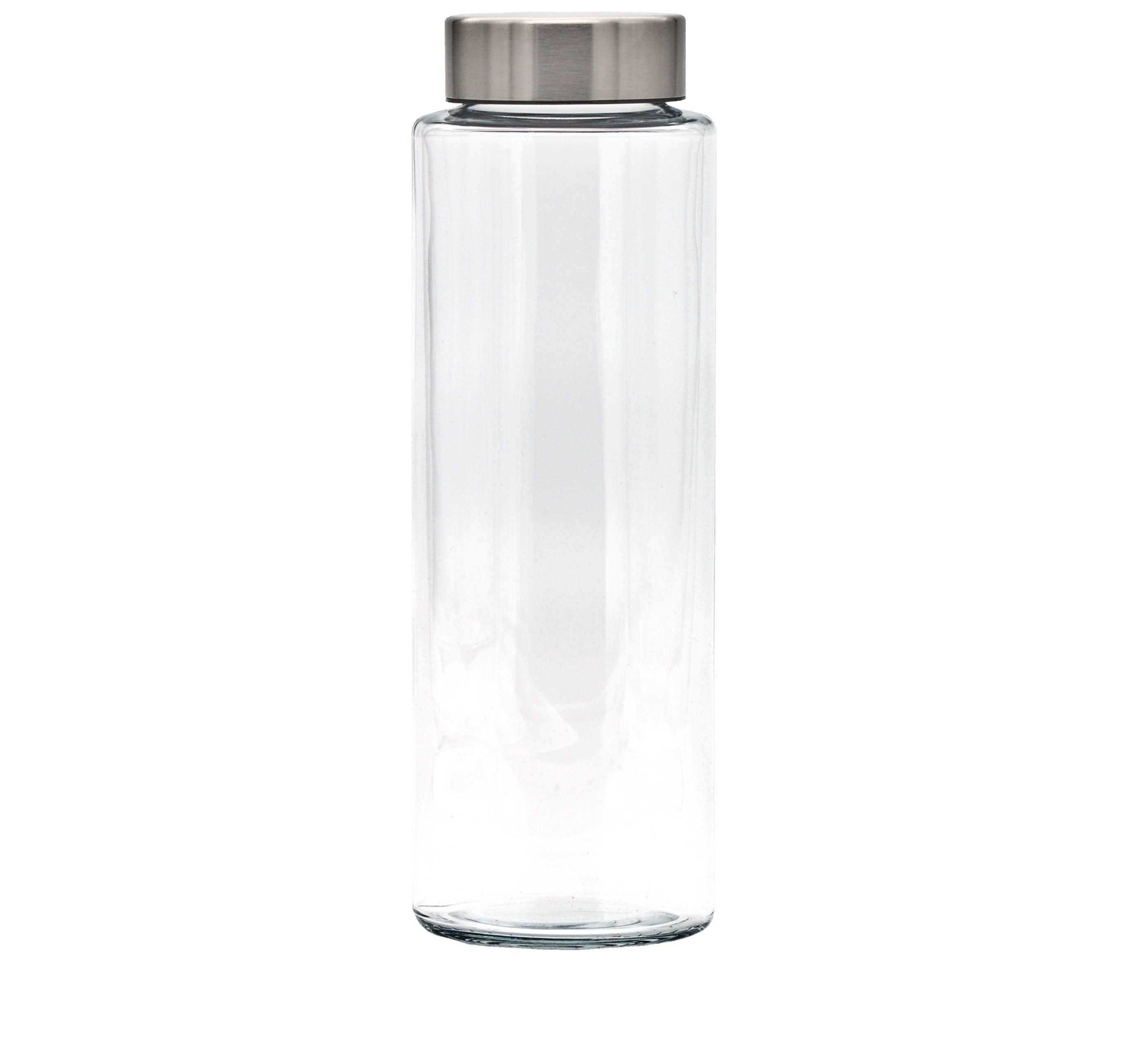 Exklusive SIMAX Trinkflasche aus Borosilikatglas in einfachen zylindrischen Design ohne Siebeinsatz und einer Füllmenge von 1000 ml